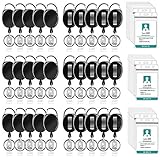 Puroma 30 Pack ID Badge Holder with Clip Retractable Heavy Duty with Waterproof Vertical Lanyard and Carabiner Badge Reel with Key Ring for Card Holder Keychain