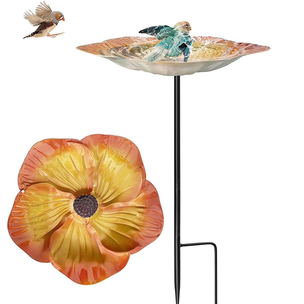 YANGUN Bebedero para pájaros para pájaros, Alimentación de Aves de Jardín, Comedero Vertical para Pájaros en Estilo Retro, Decorativo Exterior Baño de Pájaros, decoración de jardín