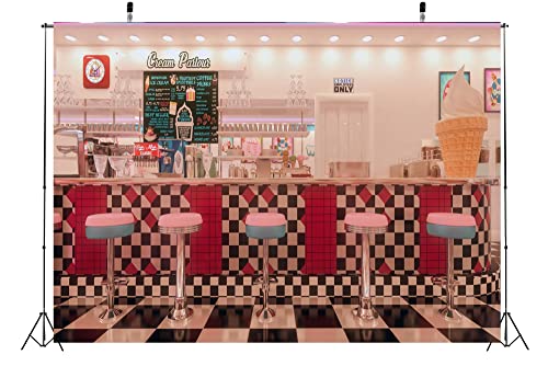 BELECO Fondo Vintage 10x6.5ft para Fotografía 50s Diner miniatura 4