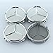SDSB Wheel Center Caps For Mercedes Benz 75mm - Raised Star Wheel Rim Insert Caps (Silver)