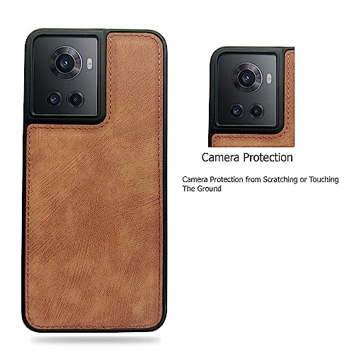 Image of A rtistque Premium Pu Leather Back Cover Case for Oneplus 10R 5G | Drop Protection | Raised Camera Edges - Brown