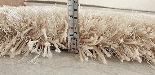 Image of Shaggy Super Soft Carpet for Home & Living Room Size - 8 X 11 Ft (Ivory)