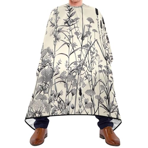 Capa impermeable profesional para corte de cabello Wild Bushes con cierre de broche ajustable para peluquería