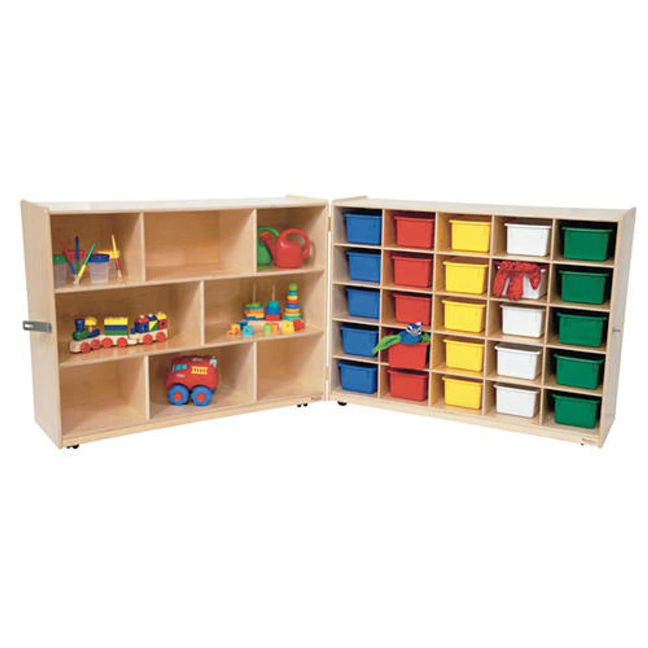 Wood Designs 23603 Tray and Shelf Folding Storage with (25) Assorted Trays