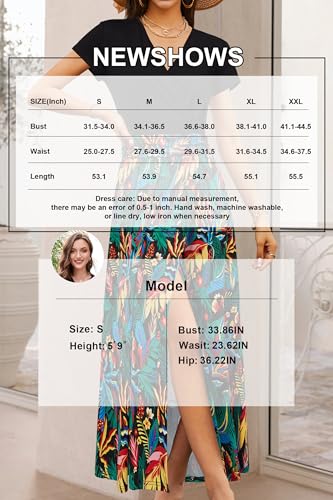 Image of Newshows Women's 2026 Lightweight Summer Wedding Guest Beach Vacation Casual V Neck Split Flowy Maxi Dress