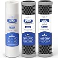 3-Stage 10" x 2.5" Water Filter Replacement Cartridge Pre-Filter Set for APEC Essence & Ultimate Series, ROES-50, RO-90, RO-PH90, ROES-PH75, RO-Hi, WFS-1000, RCC7AK, US31 & Standard RO Systems