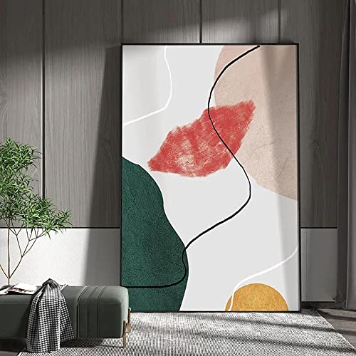 Peinture pour chambre abstraite et géométrique colorée toile 50x70cm