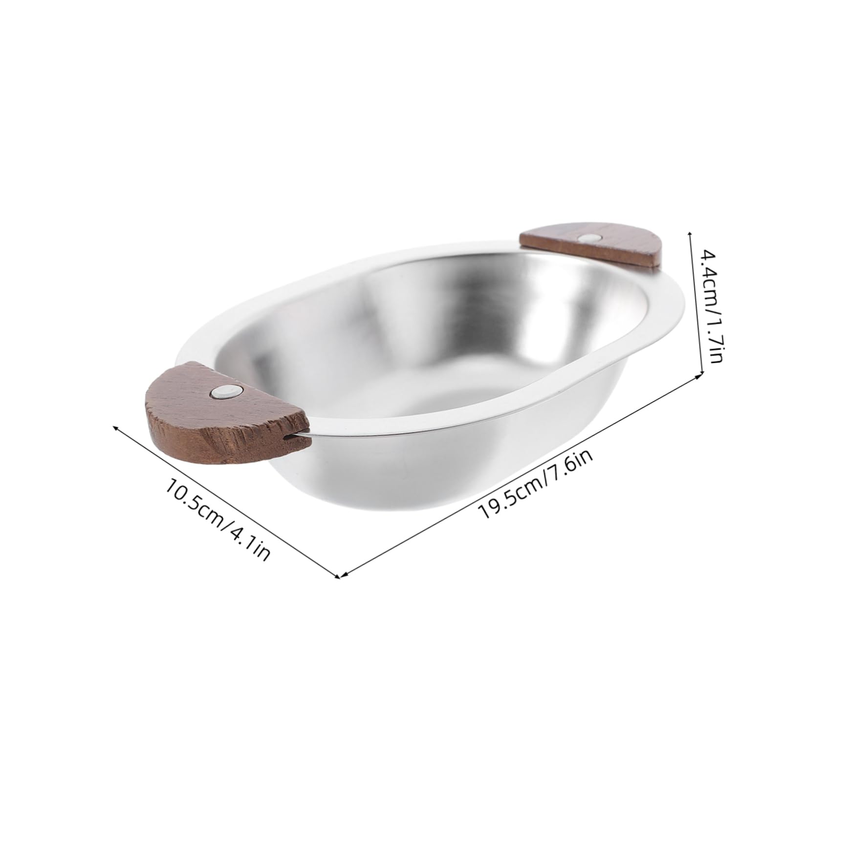 MUCKLILY Elegant Double Ear Bowl Stainless Steel Rice Bowl French Fries Serving Dish