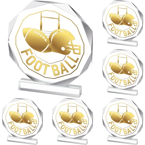 Anglechic 6 Pack Football Trophy Acrylic Football Award Medals 4.72