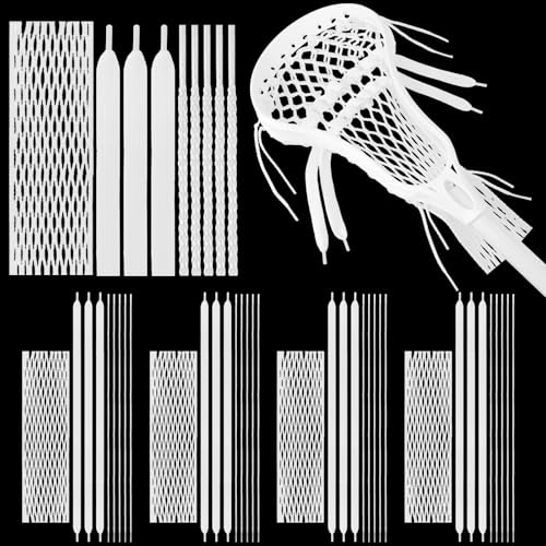 Thenshop 4 Pack 36 Pcs Lacrosse Stringing Kit Semi-Soft Mesh Shooting String Shooting Lace Kits for Most Lacrosse Net Replacement Fixing