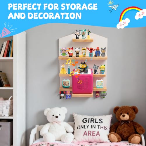 Gieanoo Wall Shelf for Toniebox 2/1, White House Shape Floating Tonie Shelf - image 6
