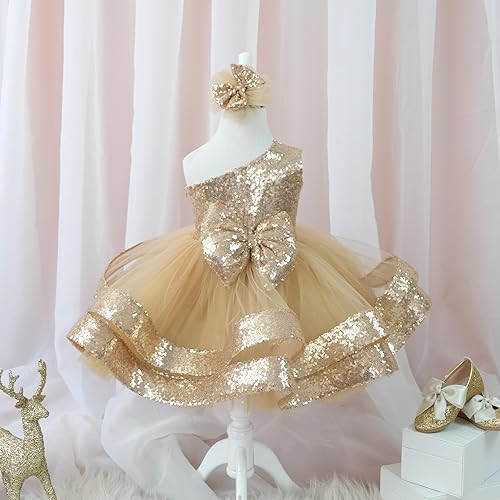 Baby-Tüllkleid, Partykleid, Schulterfreies Kleid für den ersten Geburtstag eines Mädchens