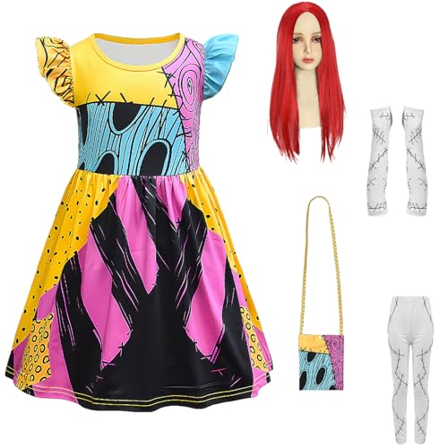 Disfraz Sally para niñas cosplay 5 piezas rojo