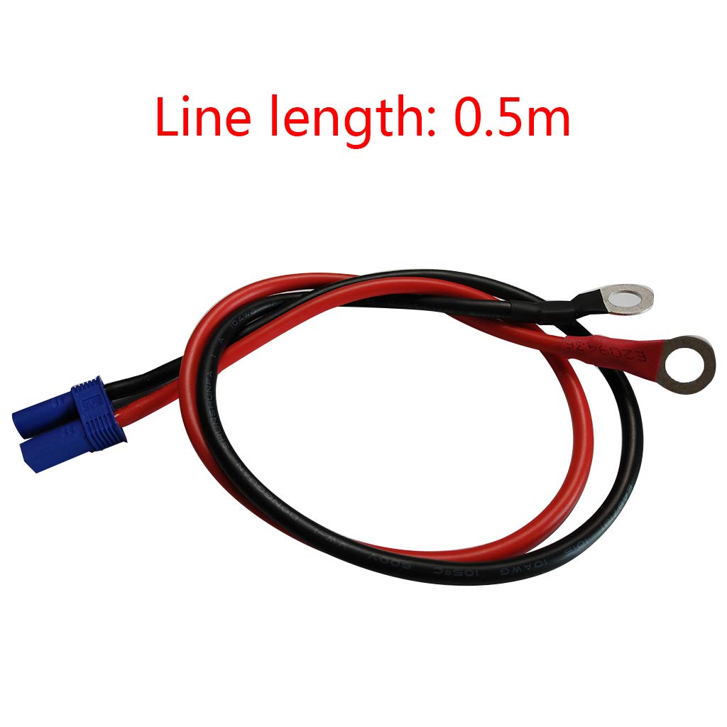Cable Conector EC5 Hembra A Terminal De Anillo – 10AWG 100cm De Silicona, Para Alimentación De Coche Y Batería RC