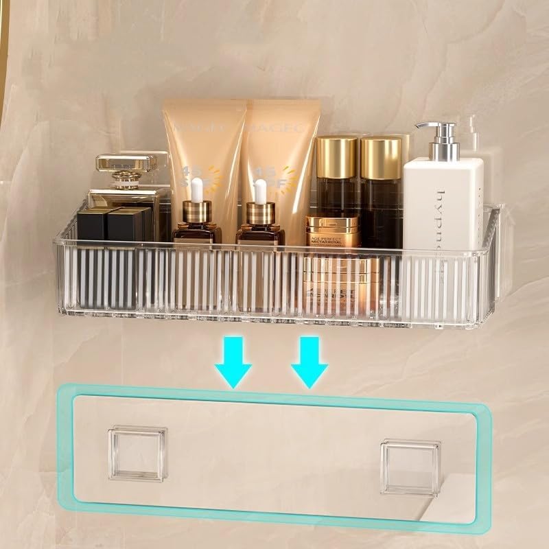 Miniatura 3 de Organizador adhesivo para ducha de 2 piezas, organizador de maquillaje, organizador de maquillaje, cubos de almacenamiento para baño y cocina