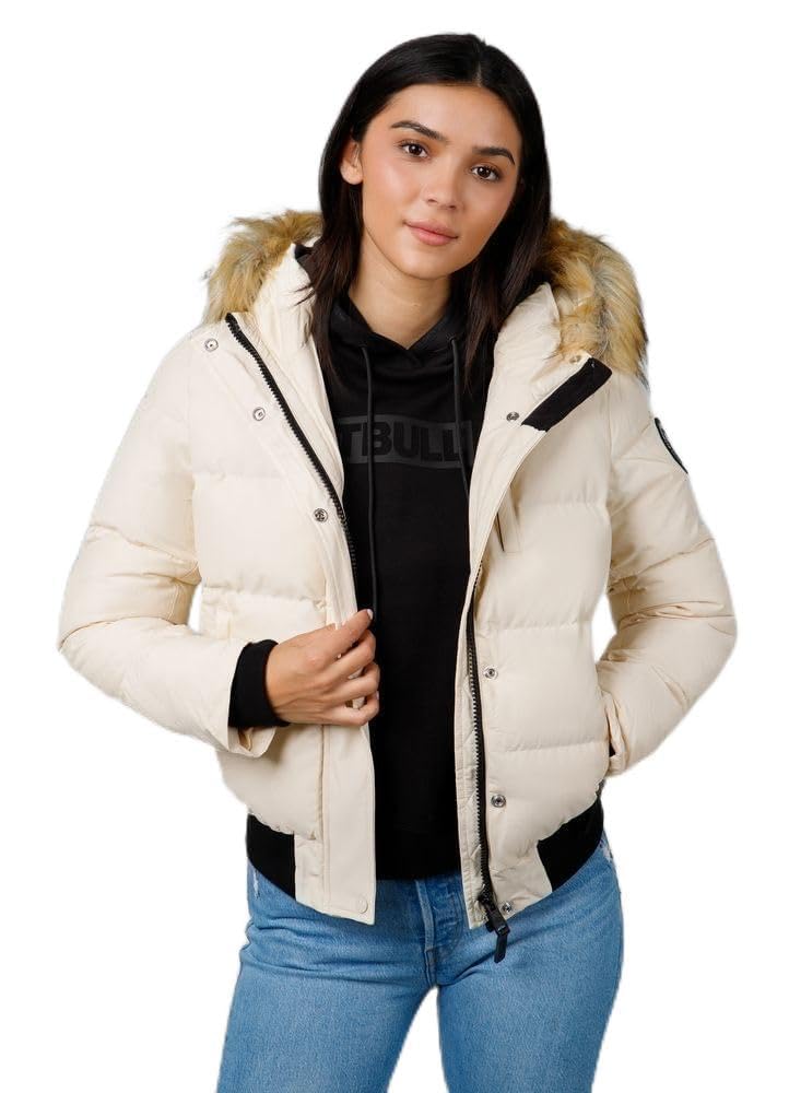 PITBULL - Winterjacke Damen mit Kapuze Azalea, Jacke Damen mit Reißverschluss, Bequeme Seitliche Taschen, Damen Wintersteppjacke, Perfekt für Winter