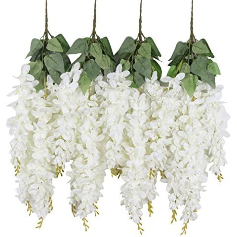 Duovlo Silk Wisteria Flower Artificial Vine Pack of 4 Cover