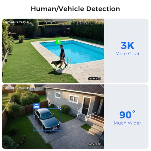 Image of Hiseeu 3K Wired Outdoor Security Camera System 8 Channel with Audio | Smart Dual Light,5MP 8CH Surveillance DVR,8X5MP CCTV Cameras,1TB Hard Drive,AI Human /Vehicle Detection,Smart Playback