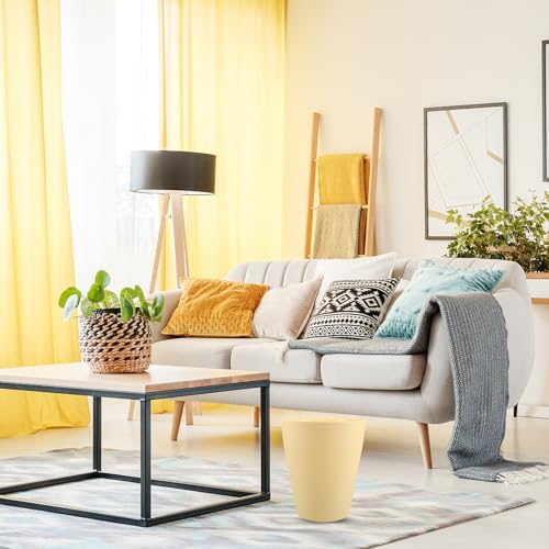 Basurero plástico amarillo 10L para cocina y baño miniatura 6