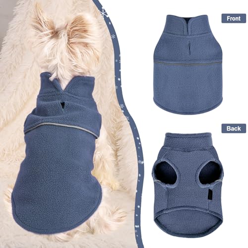 Image of Dog Clothes for Small Dogs Fleece Vest Dog Sweater Boy Girl, Warm Pullover Fleece Doggie Jacket, Winter Pet Ourfit Chihuahua Sweater - Yorkie Clothes (Light Blue, X-Small)