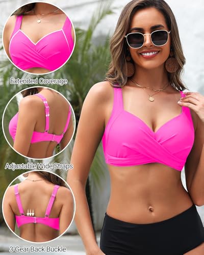 Image of Women Underwire Bikini Tops - Push Up Swim Top Only Bra Padded Bathing Suit Top 2025 Swimsuit Tops