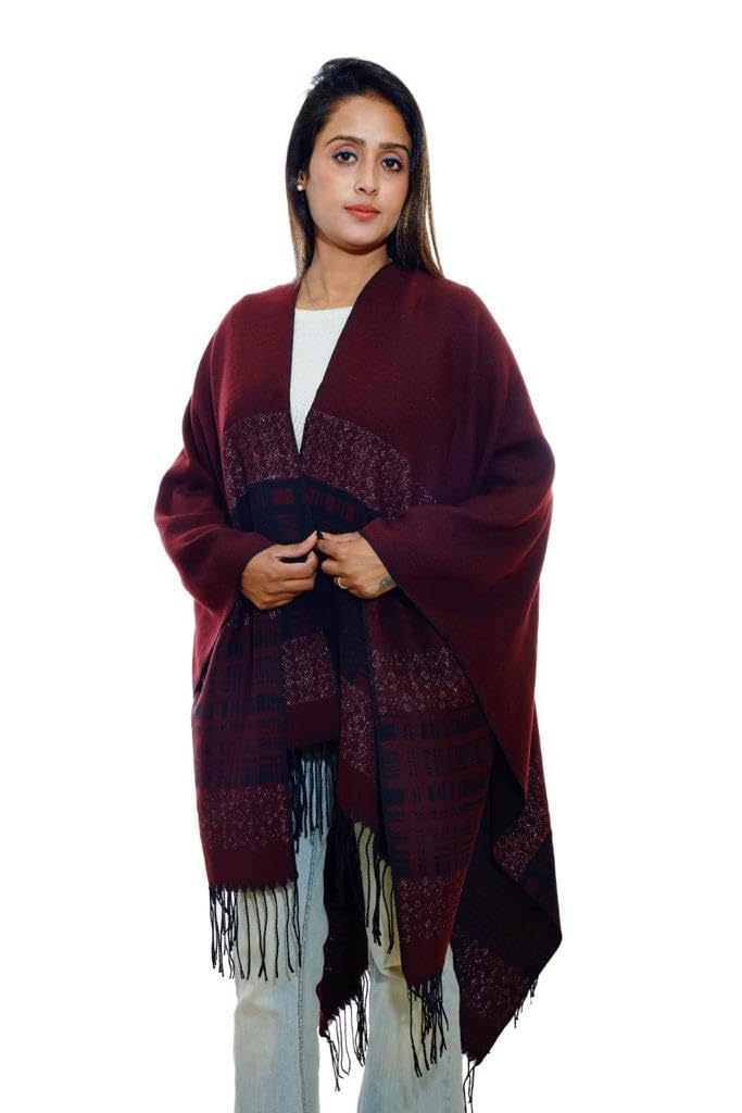 GenericAkshay Knitwear Zari Jacquard Cape