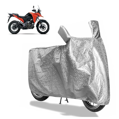 Image of Sulfar Bike Cover for Suzuki V-Strom SX 250 (Adventure) | Waterproof, Dustproof & UV Protected | All Weather Two Wheeler Cover (Silver) New 2026 Variants