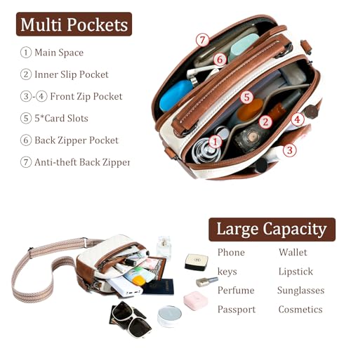 Image of AGLOD Crossbody Bags for Women Vegan Leather Shoulder Handbags Small Cross Body Purses for Women Trendy with Wide Strap | Small