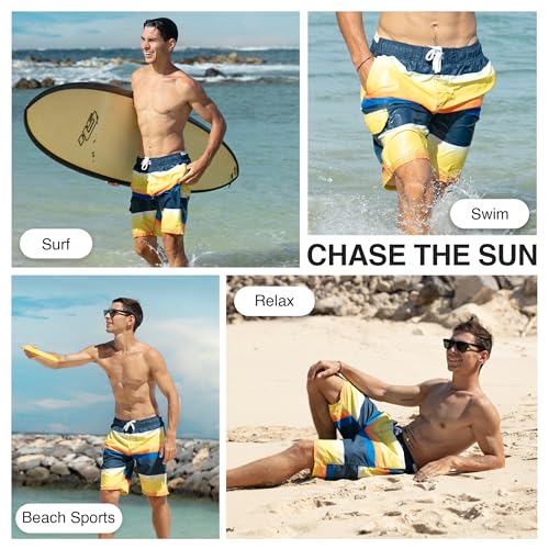 Image of Kanu Surf Men's Big Viper Extended Size Stripe Swim Trunk