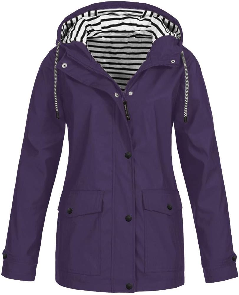 Waterproof Raincoat Outdoor Hood Women Solid Jacket Plus Windproof Women's Coat