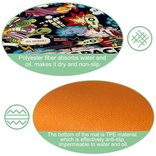 Tapis de cuisine Cosmos lavable : fini les glissades, protection buanderie et couloir