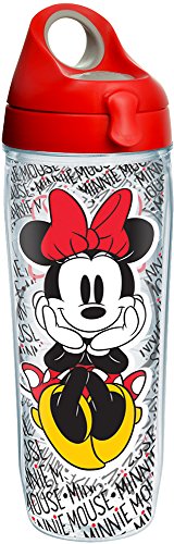 Tervis 1228030 Disney - Minnie Mouse Name Pattern Tumbler with Wrap and Red with Gray Lid 24oz Water - //coolthings.us
