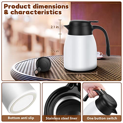 40Oz Thermal Coffee Carafe Insulated Coffee Thermos, Stainless Steel Insulated Vacuum Coffee Carafes For Keeping Hot, Double Walled Insulated Vacuum Flask, Tea Water Coffee Dispenser (White) … #TOP1