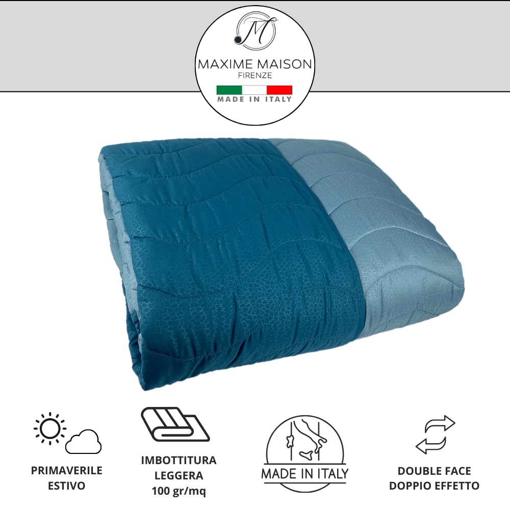 Trapuntino Primaverile/Autunnale Una Piazza E Mezza 210x250 Cm - Copriletto Leggero 200 Gr/mq Fantasia Gocce Beige