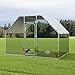 LEMBERI Metal Chicken Runs for Yard,Flat-roof Large Walk in Chicken coop cage for Outside,Galvanized Rabbits Duck Run and coops,Chicken Pen with Waterproof Cover for Outdoor,Backyard and Farm