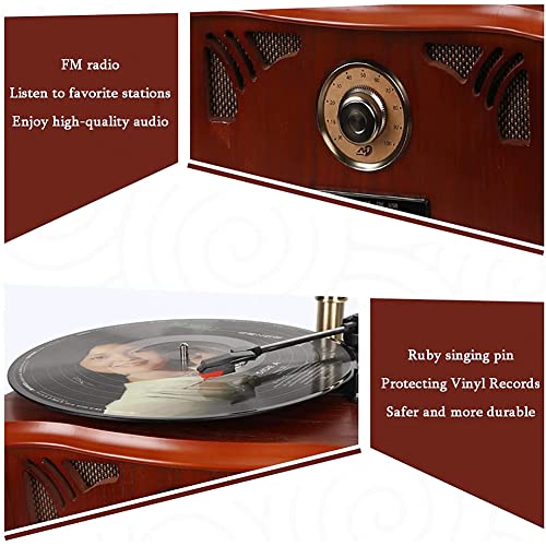 Tourne-disque vinyle vintage nostalgique avec klaxon en laiton, Bluetooth, radio FM, haut-parleurs stéréo, USB, platine à 3 vitesses, parfait pour les amateurs de musique à l’ancienne - Les Beatles, Paul McCartney, John Lennon, RIngo Starr, George Harrison Tourne-disque vinyle vintage nostalgique avec klaxon en laiton, Bluetooth, radio FM, haut-parleurs stéréo, USB, platine à 3 vitesses, parfait pour les amateurs de musique à l'ancienne – Image 6