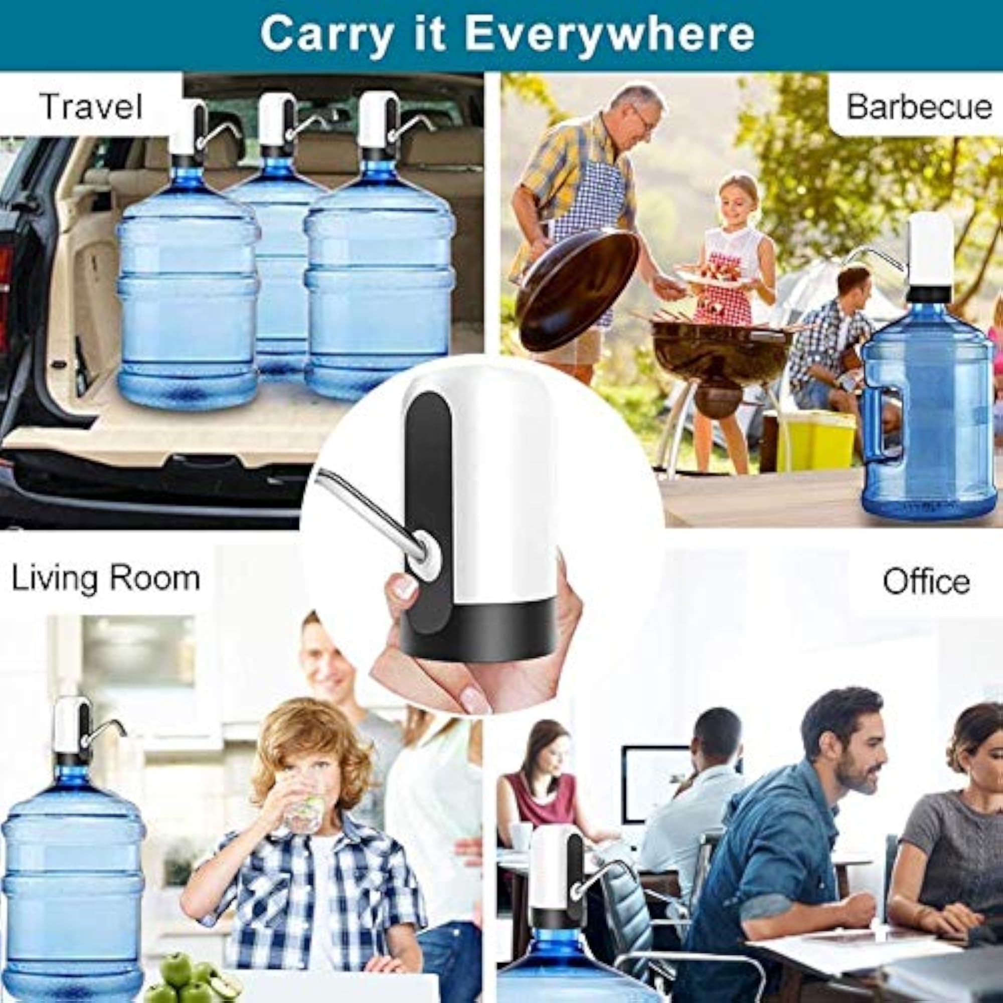 Round Automatic Water Dispenser, Portable Electric Pump