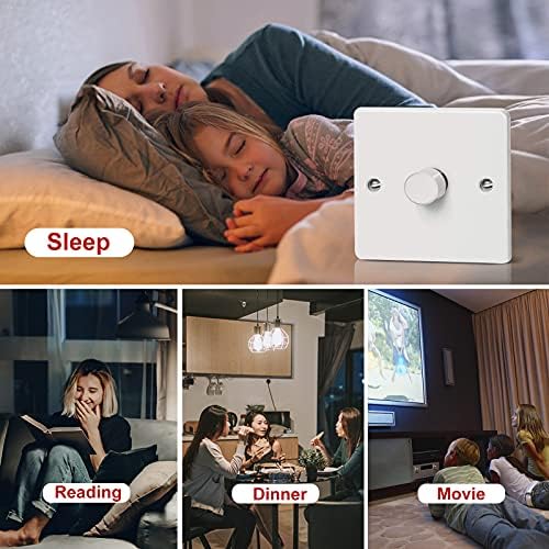 CTSC Led Dimmer Module, Universal Led Dimmer, 1 Gang 2-Way Dimmer Switch, LED 3-100W Push-On/Off Switch Module (White)