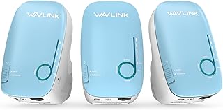 WAVLINK Mesh WiFi System, Dual-Band Gigabit Mesh WiFi Extenders, Up to 4500 Sq.ft., Wall-Mounted Smart Whole Home Wi-Fi Routers with Snooze Light, Built in 4 Antennas. (3-Pack)