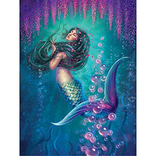 MiDenso Paint by Numbers DIY Easy Funny Painting Kit for Kids Adults Beginner 16" by 20" Colorful Pattern with Gift Wrap Stocking Stuffer Christmas Birthday Gifts for Him Girls,Mermaid Swiming