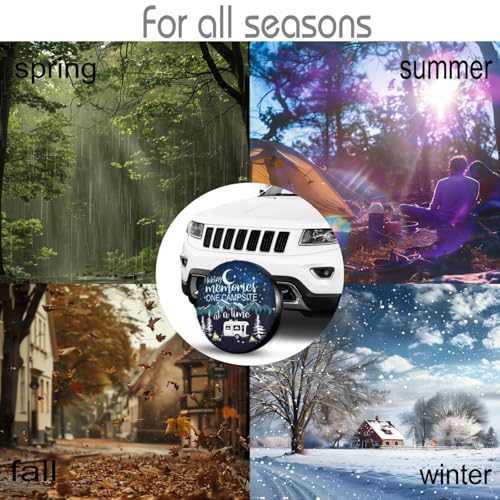Image of Making Memories One Campsite Spare Tire Cover-Cute Funny Waterproof Universal Spare Wheel Tire Covers Fit for Rv SUV Truck Camper Travel Trailer Accessories,16 inch