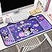 Large Mouse Pad Cute Desk Mat for Keyboard and Mouse, Kawaii Desk Accessories Anime Thicken Pink Desk Mat for Gaming or Home Office Work (Black)