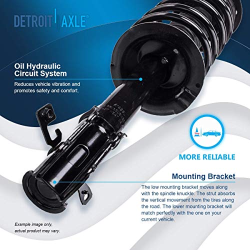 Image of Detroit Axle - 2 Front Struts for 07-14 Ford Edge 2007-2015 Lincoln MKX, | Complete 2 Struts with Coil Spring 2008 2009 2010 2011 2012 2013 Replacement Quick Install Ready Strut Shock Assembly