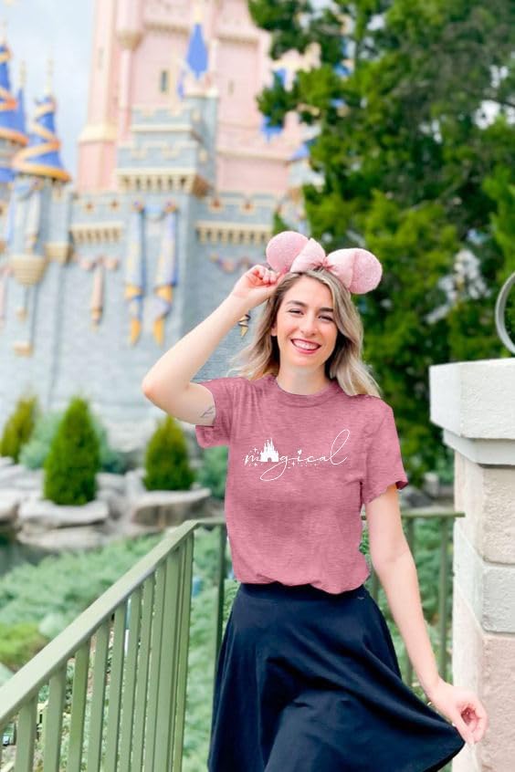 Magical Shirt for Women Magic Kingdom Tshirt Family Vacation Tee Castle Graphic Short Sleeve Tops - Image 2