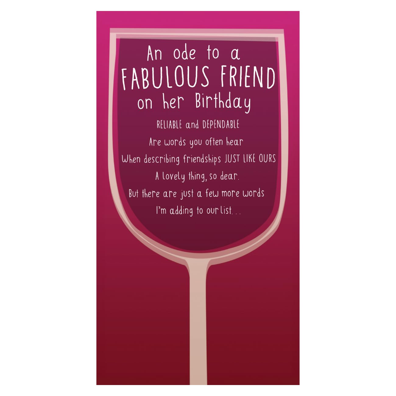 Face Ache Birthday Card for Her, An Ode to a Fabulous Friend Female Birthday Card, Pink