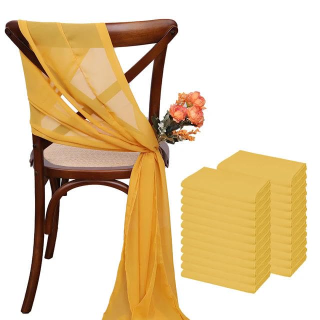 Generisch 50 STÜCKE (25er-Set) 30 * 275 cm Lila Chiffon-Stuhlschärpen für Hochzeitsdekorationen Chiffon Vertikale Stuhlvorhänge Blauer Tüll-Stuhlbezug
