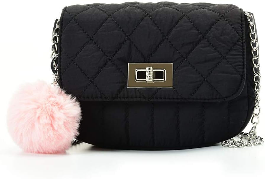 JSTRIVE Cute Purses for Teen Girls Gifts, Small Purse and Quilted Crossbody Bags for Women with Chain, Nylon