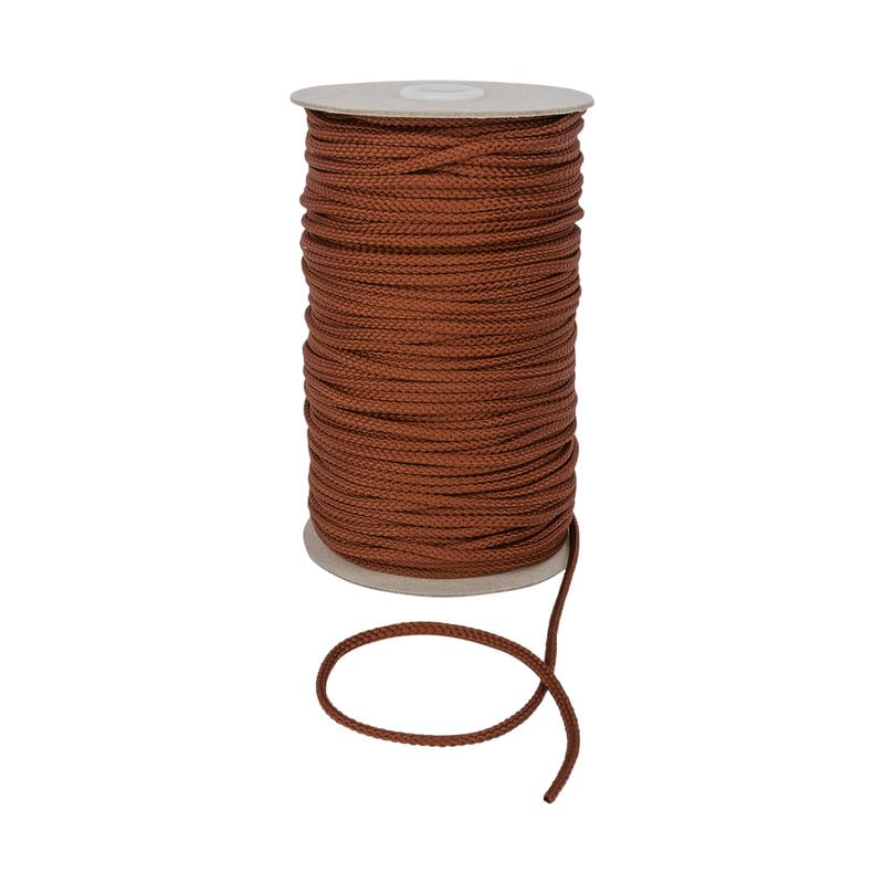 Durable Anorak Braided Cord - 4mm Wide Polyester Drawstring Cord Laces Hoodie String Jogger string clothing cord lace tying lanyard rope craft project (Chocolate,25)-Craft Queen LTD