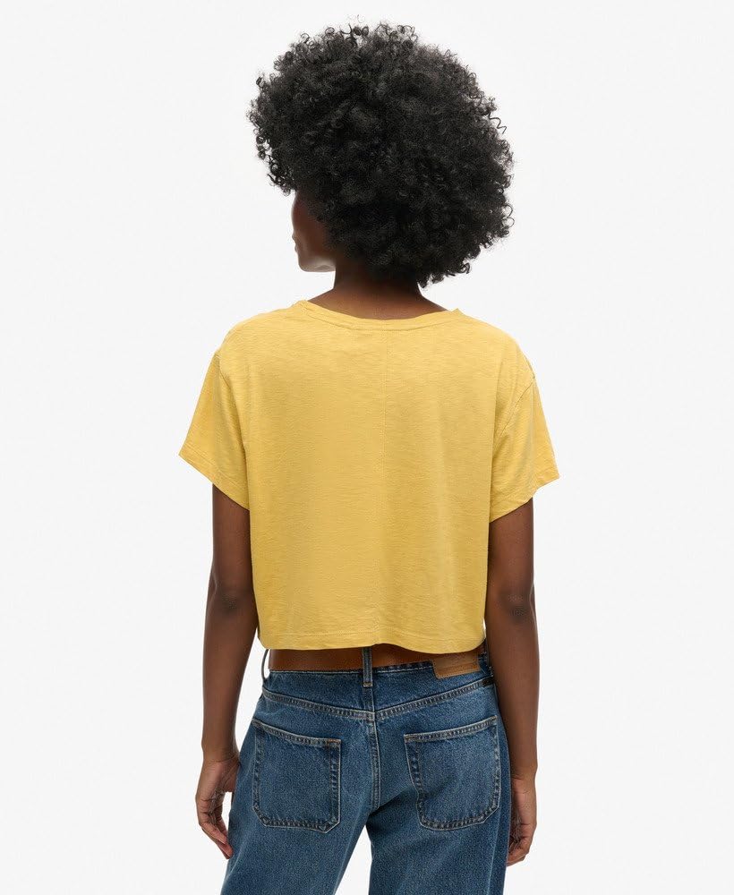 Superdry C4 - Basic Non-Printed T Shirt (W) Kobiety Slouchy Cropped Tee