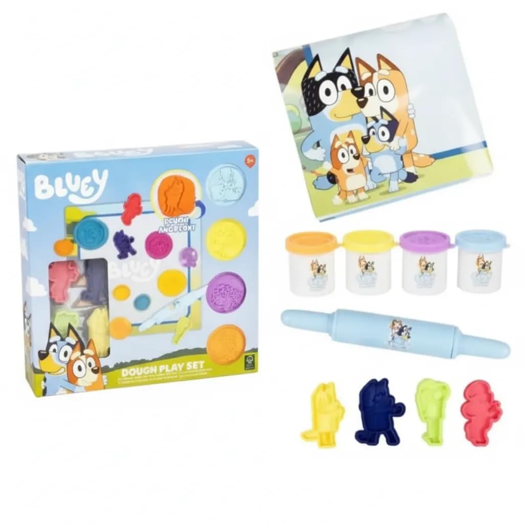 B4E Bluey Dough Activity Collection | Kids Arts and Crafts Modelling Dough Playset | Creative Toy for Children